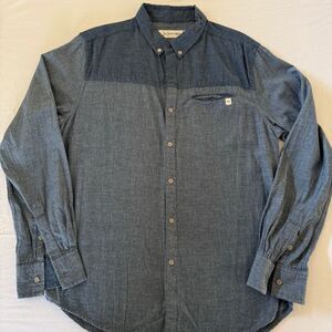 Depart West Chambray Button Down Shirt | Men’s M | Blue Two-Tone | Long Sleeve |